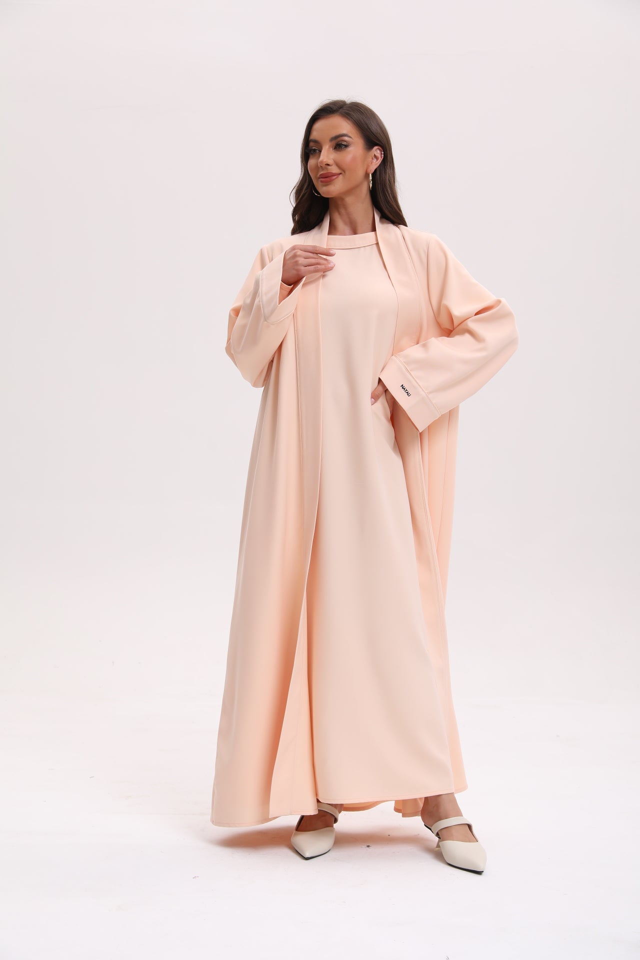 Classic Abaya Set - Soft Peach